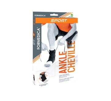 Laced Ankle Brace, 1 unit, Men: 11 - 12, Women: 12 - 13, Black