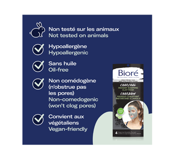 Image 6 of product Bioré - Self Heating One Minute Mask with Natural Charcoal, 4 x 7 g