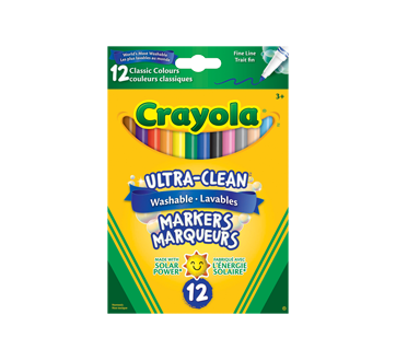 Image of product Crayola - Washable Fine Line Classic Colours, 12 units