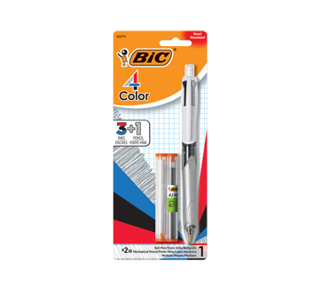 Image of product Bic - 4 Color 3 + 1 Medium Ball Pen & Mechanical Pencil HB (0.7 mm), 1 unit