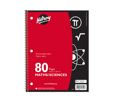 Maths & Sciences Coil Notebook, 1 unit, Red
