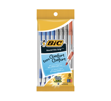 Image 2 of product Bic - Round Stic Grip Pens, 8 units