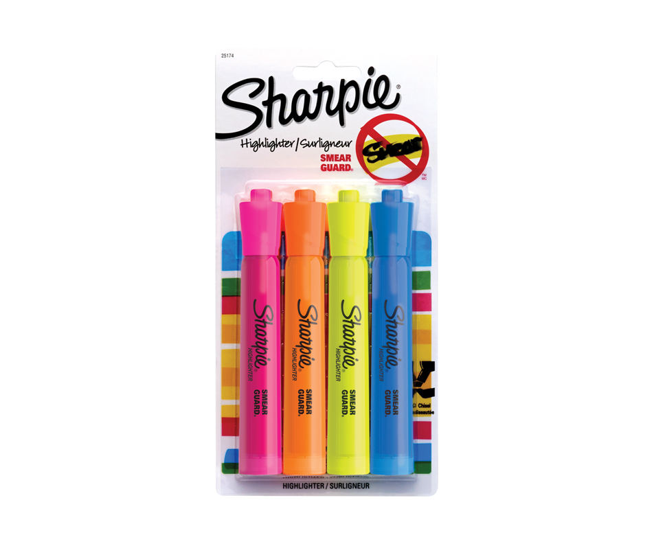 Accent Highlighter, 4 units Sharpie Writing instruments Jean Coutu