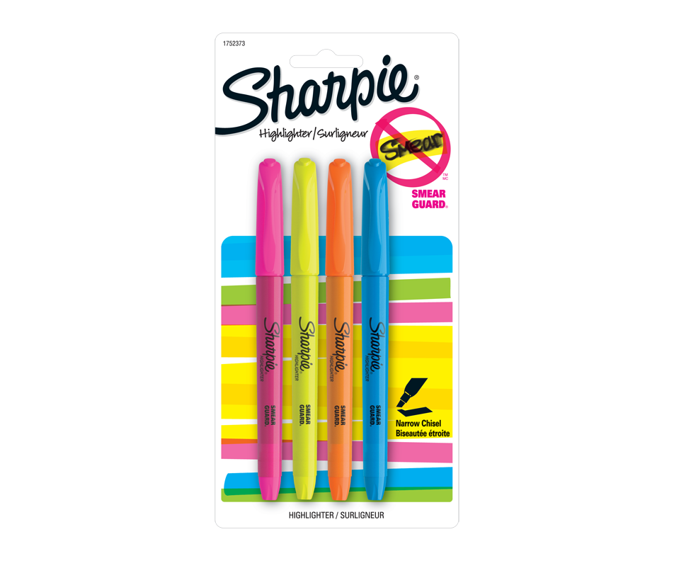 Highlighters, 4 units Sharpie Writing instruments Jean Coutu