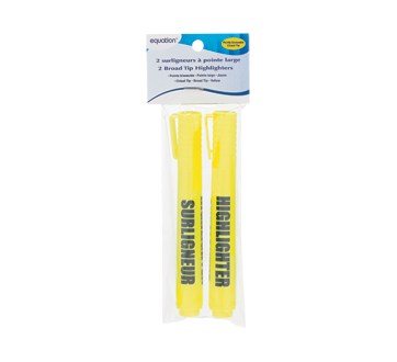 Broad Tip Highlighters, 2 units, Yellow