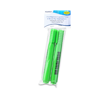 Broad Tip Highlighters, Green, 2 units
