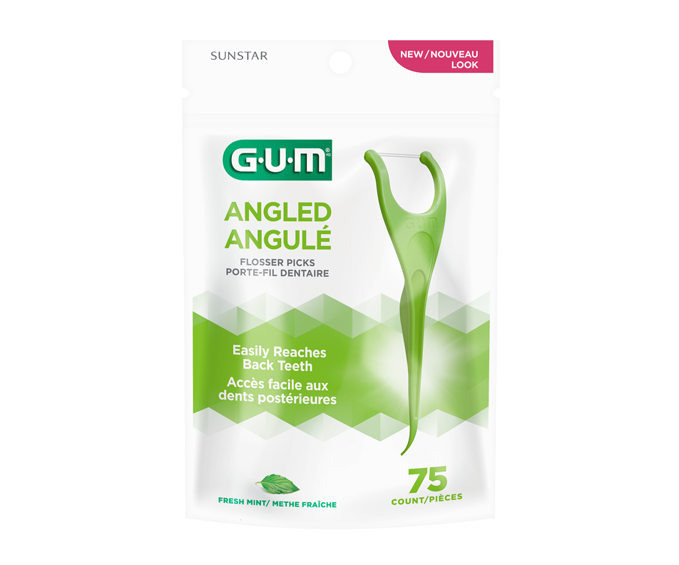 EezThru Angled Flossers, 75 units G·U·M Dental floss Jean Coutu
