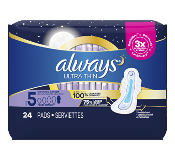 Radiant Pads: Size 5 Extra Heavy Overnight Flow With Wings Scented