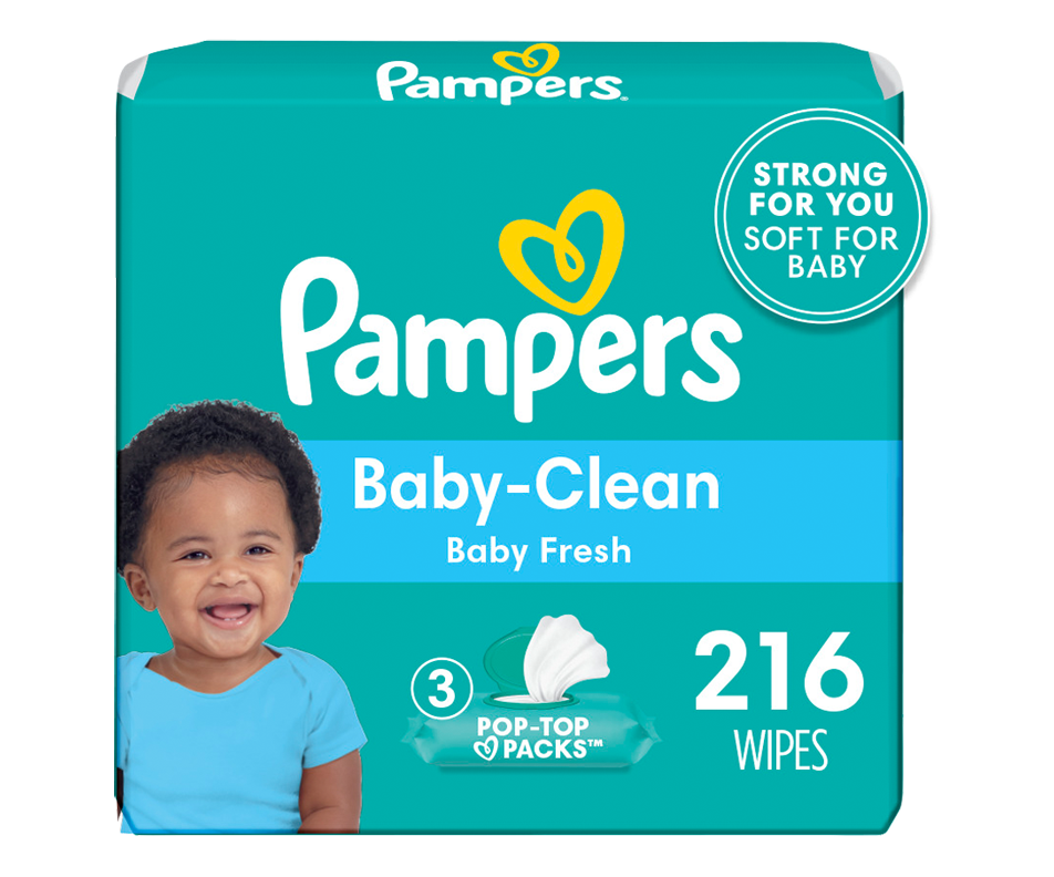 Baby Wipes Complete Clean Scented 3X PopTop, 216 units Pampers Wet