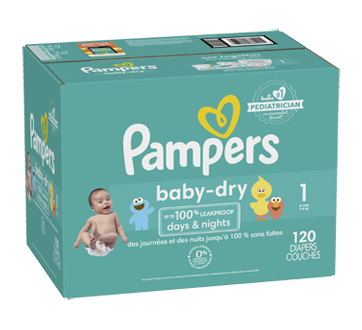 Image 2 of product Pampers - Baby Dry Diapers, 120 units, Size 1, Super Pack