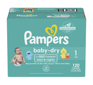 Image 3 of product Pampers - Baby Dry Diapers, 120 units, Size 1, Super Pack
