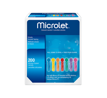Colored Lancets Silicone-Coated, 200 units