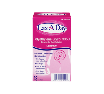 Image 3 of product Lax-A-Day - Lax-A-Day Peg 3350, powder sachets, 10 x 17 g