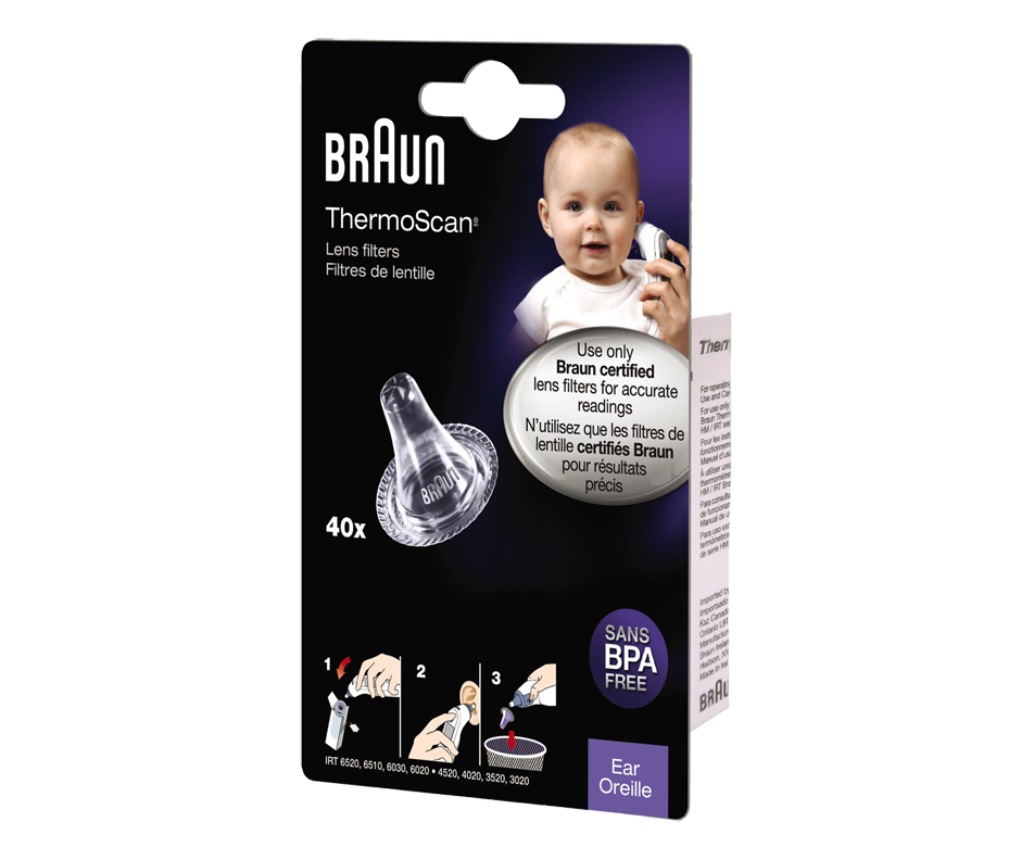 ThermoScan Lens Filter for Ear Thermometer, 40 units Braun