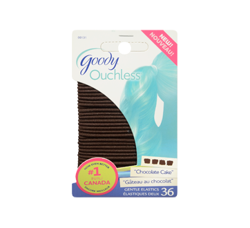 Ouchless Small Thin Elastics 36 Units Brown Goody Elastic