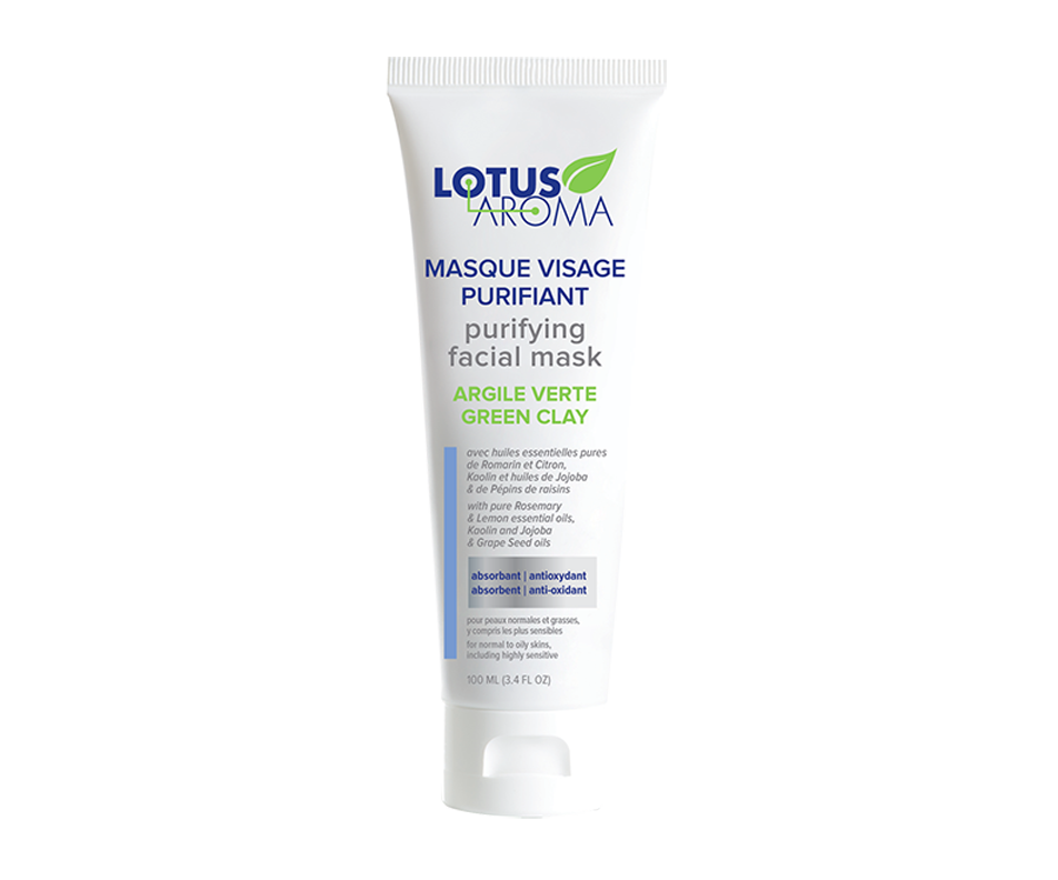 Purifying Facial Mask Green Clay, 100 ml Lotus Aroma Mask Jean Coutu