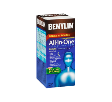 Image 2 of product Benylin - Benylin All-In-One Cold and Flu Night Extra Strength, 270 ml