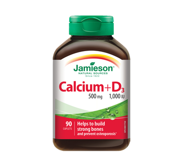 Image 1 of product Jamieson - Calcium 500 mg + Vitamin D3 1,000 IU, 90 units