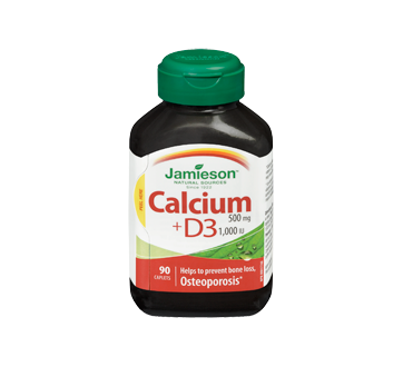 Image 3 of product Jamieson - Calcium 500 mg + Vitamin D3 1,000 IU, 90 units