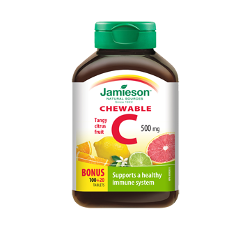 Image 1 of product Jamieson - Chewable Vitamin C 500 mg - Citrus FrUIt, 100+20 units