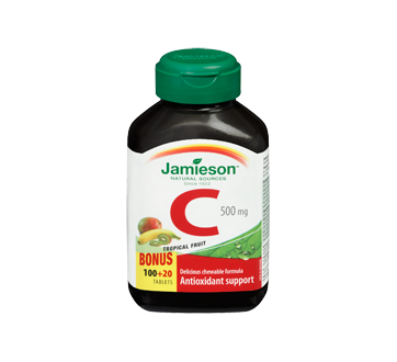 Image 3 of product Jamieson - Chewable Vitamin C  500 mg - Tropical FrUIt, 100+20 units
