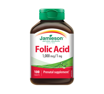 Image 1 of product Jamieson - Folic Acid 1,000 g/1 mg , 100 units