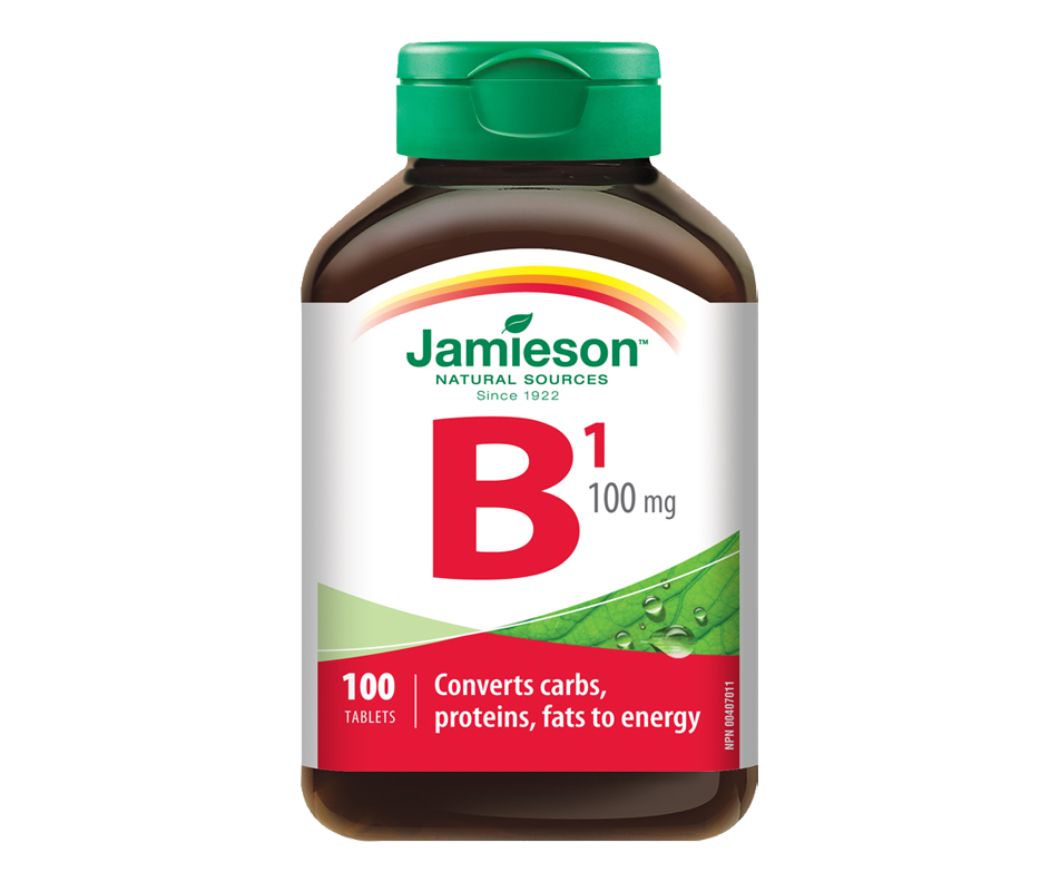 Vitamin B1 100 mg (Thiamine), 100 units Jamieson Vitamin B Jean Coutu