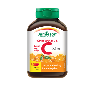Image 1 of product Jamieson - Chewable Vitamin C  500 mg - Tangy Orange  , 100+20 units