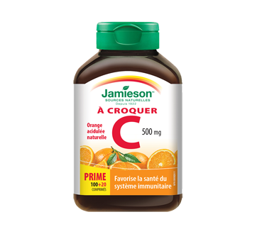 Image 3 of product Jamieson - Chewable Vitamin C  500 mg - Tangy Orange  , 100+20 units
