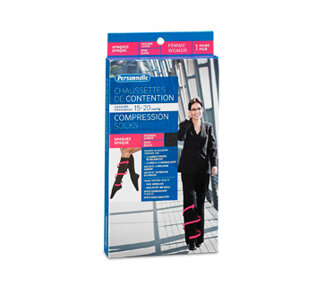 Compression Socks Opaque, 1 unit, Women, Black, Large