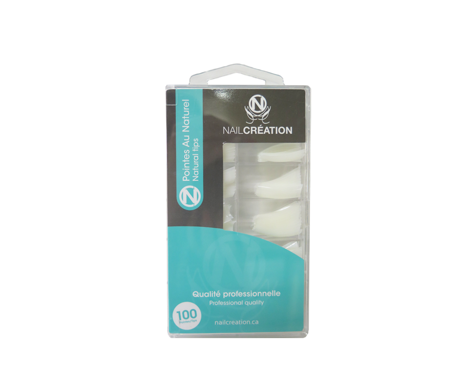 Natural Nail Tips for Manicure, 100 units Nail Création Artificial