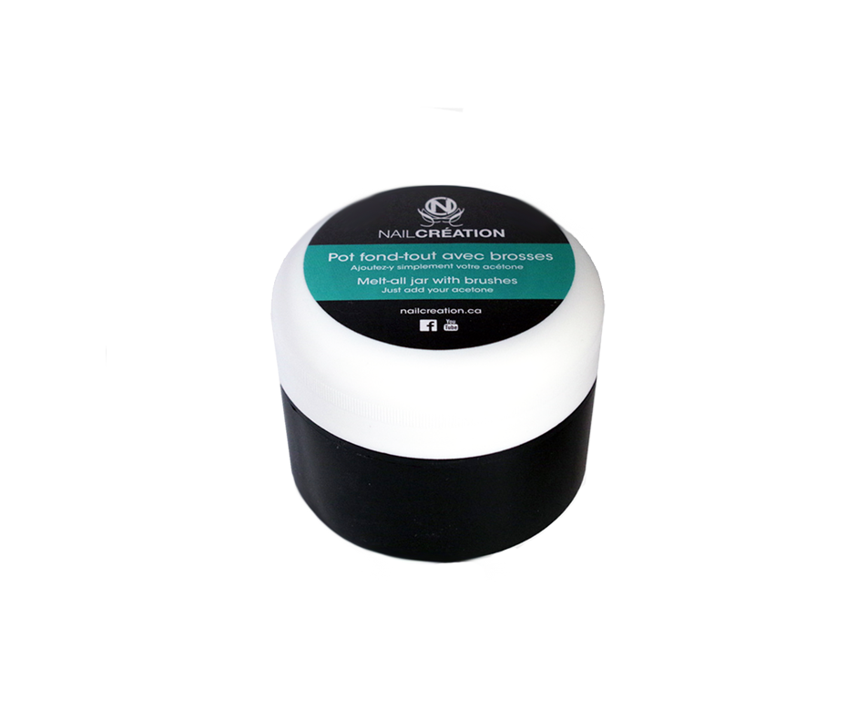 MeltAll Jar with Brushes for Artificial Nails, 1 unit Nail Création