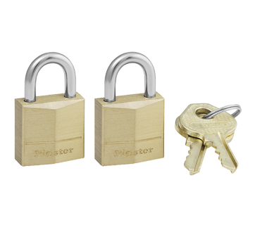 Image of product Master Lock - 120T Pack of Wide Solid Brass Body Padlocks, 2 units