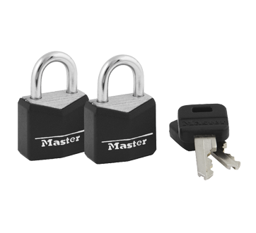 121T Pack of Wide Covered Solid Body Padlocks, 2 units