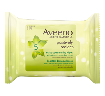 Image 1 of product Aveeno - Positively Radiant Make-up Removing Wipes, 25 units