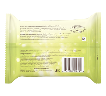 Image 2 of product Aveeno - Positively Radiant Make-up Removing Wipes, 25 units