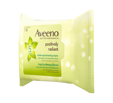 Image 3 of product Aveeno - Positively Radiant Make-up Removing Wipes, 25 units
