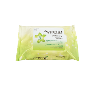 Image 4 of product Aveeno - Positively Radiant Make-up Removing Wipes, 25 units