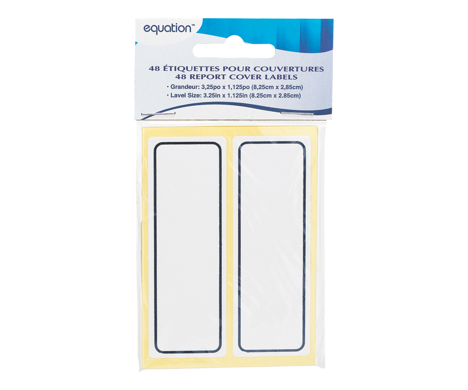 Report Cover Labels, 48 units Equation Classroom essentials Jean Coutu