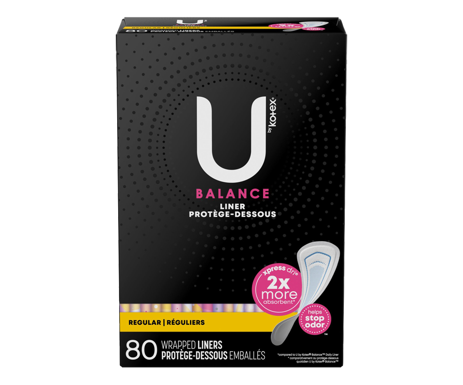 Balance Panty Liners, Light Flow, Regular, 80 units U by Kotex