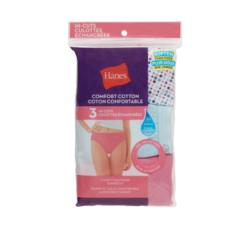 Cotton Hi-cut Panty, Large, Assorties