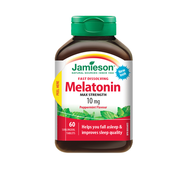 Image 1 of product Jamieson - Melatonin 10 mg Fast Dissolving Tablets, 60 units, Peppermint