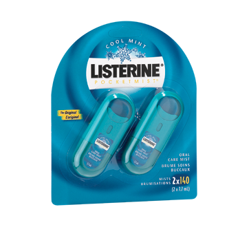 Image of product Listerine - Pocketmist Oral Care Mist, Cool Mint, 2 x 7.7 ml