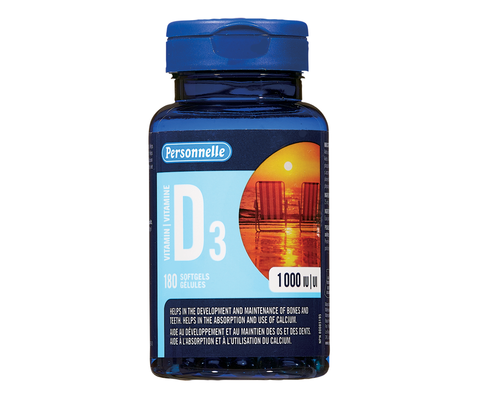 Vitamin D3, 180 units Personnelle Vitamin D Jean Coutu