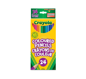 Coloured pencils pre-sharpened, 24 units
