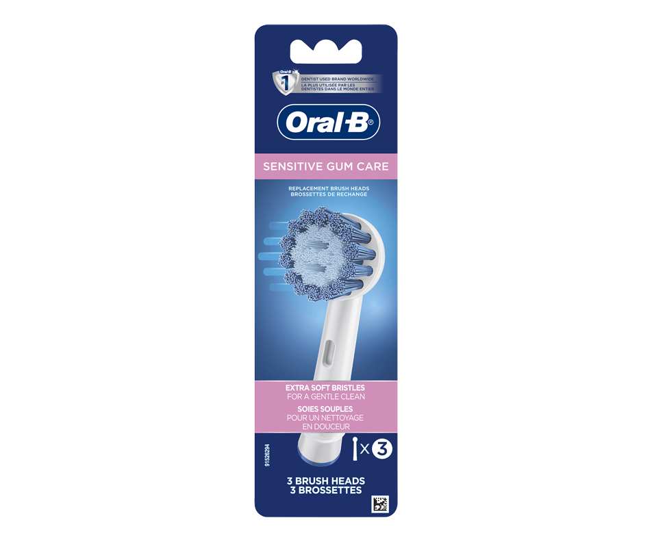 Sensitive Gum Care Electric Toothbrush Replacement Brush Head, 3 units OralB Dental care