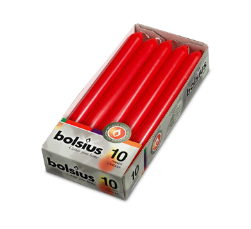 Image of product Bolsius - Dinner Candles, 10 units, Red