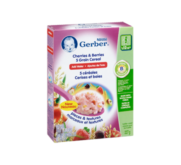 Image 2 of product Gerber - Gerber 5 Grain Cereal, 227 g, Cherries & Berries