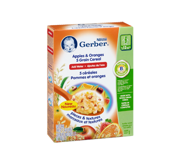 Image 2 of product Gerber - Gerber 5 Grain Cereal, 227 g, Apples & Oranges