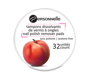 Nail Polish Remover Pads, 32 units, Peach
